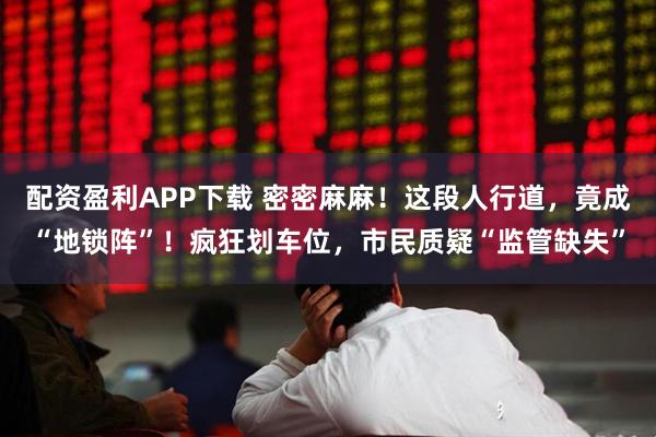 配资盈利APP下载 密密麻麻！这段人行道，竟成“地锁阵”！疯狂划车位，市民质疑“监管缺失”