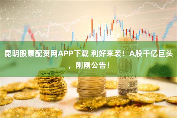 昆明股票配资网APP下载 利好来袭！A股千亿巨头，刚刚公告！